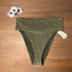 Aerie Green Shimmer Bikini Bottom